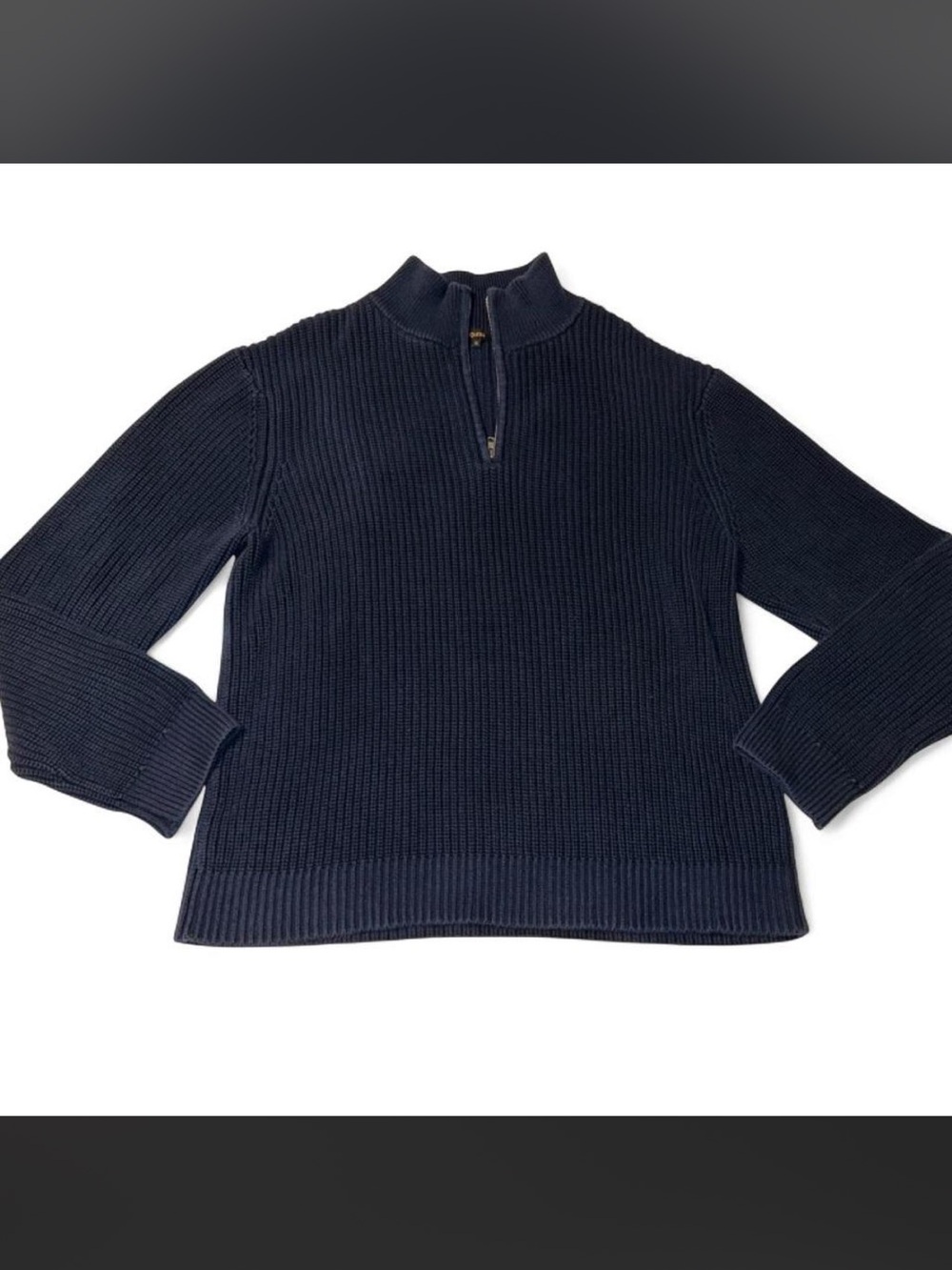 ✨ QUINCE NAVY ORGANIC COTTON RIBBED QUARTER ZIP ✨